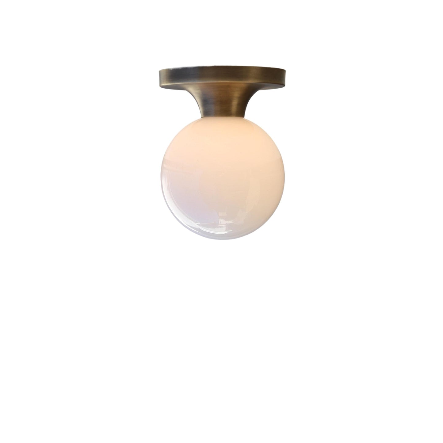 One-Light Globe Flush Mount Ceiling Light with 6-Inch Opal Shade