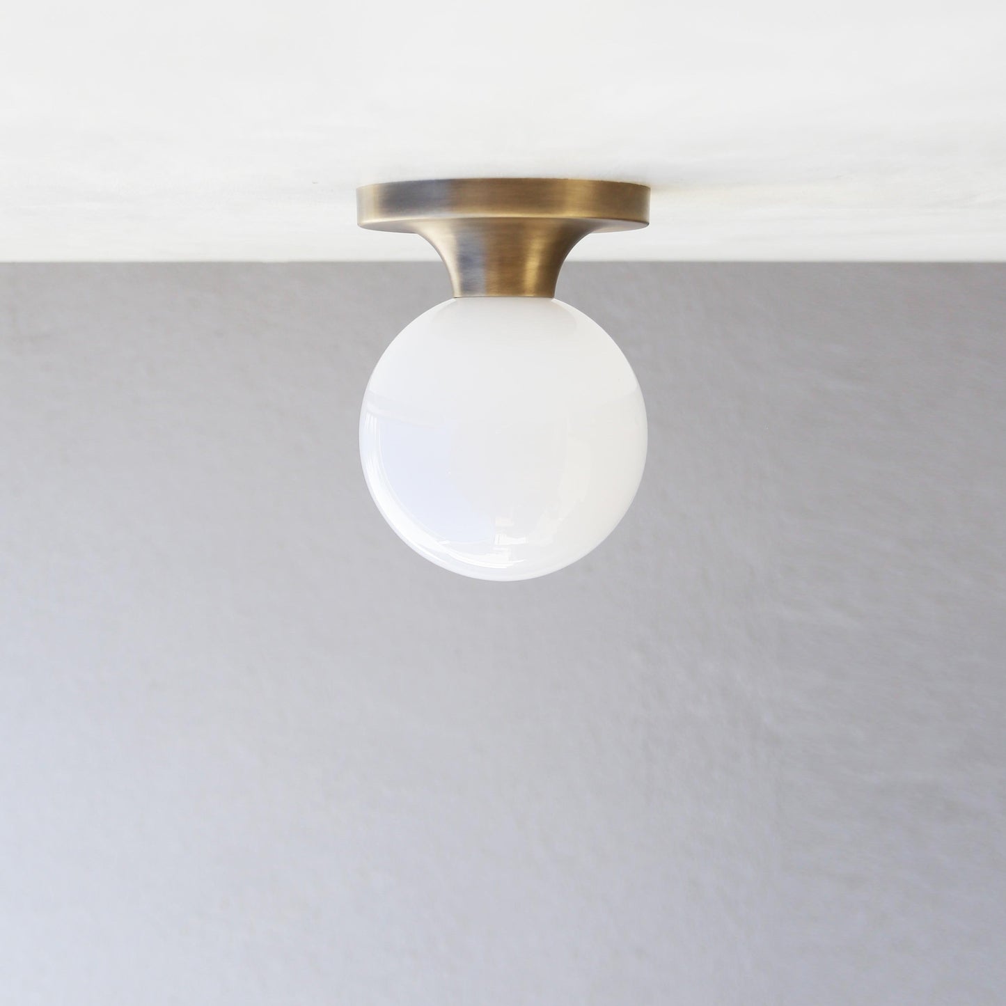 One-Light Globe Flush Mount Ceiling Light with 6-Inch Opal Shade