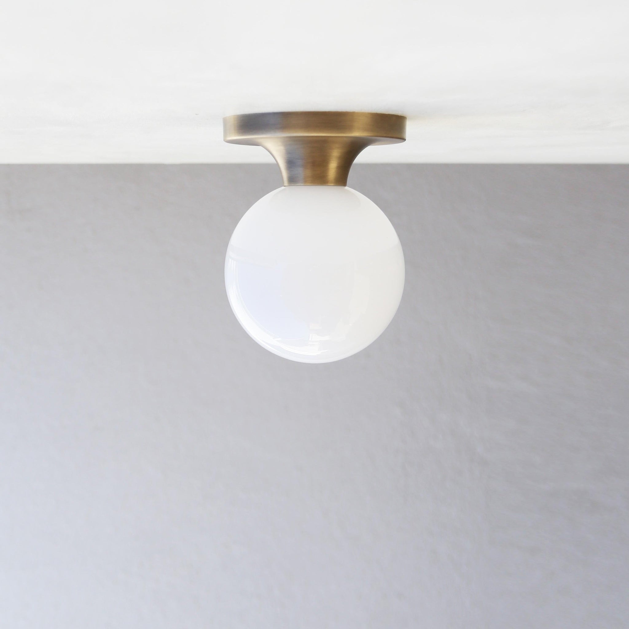 One-Light Globe Flush Mount Ceiling Light with 6-Inch Opal Shade