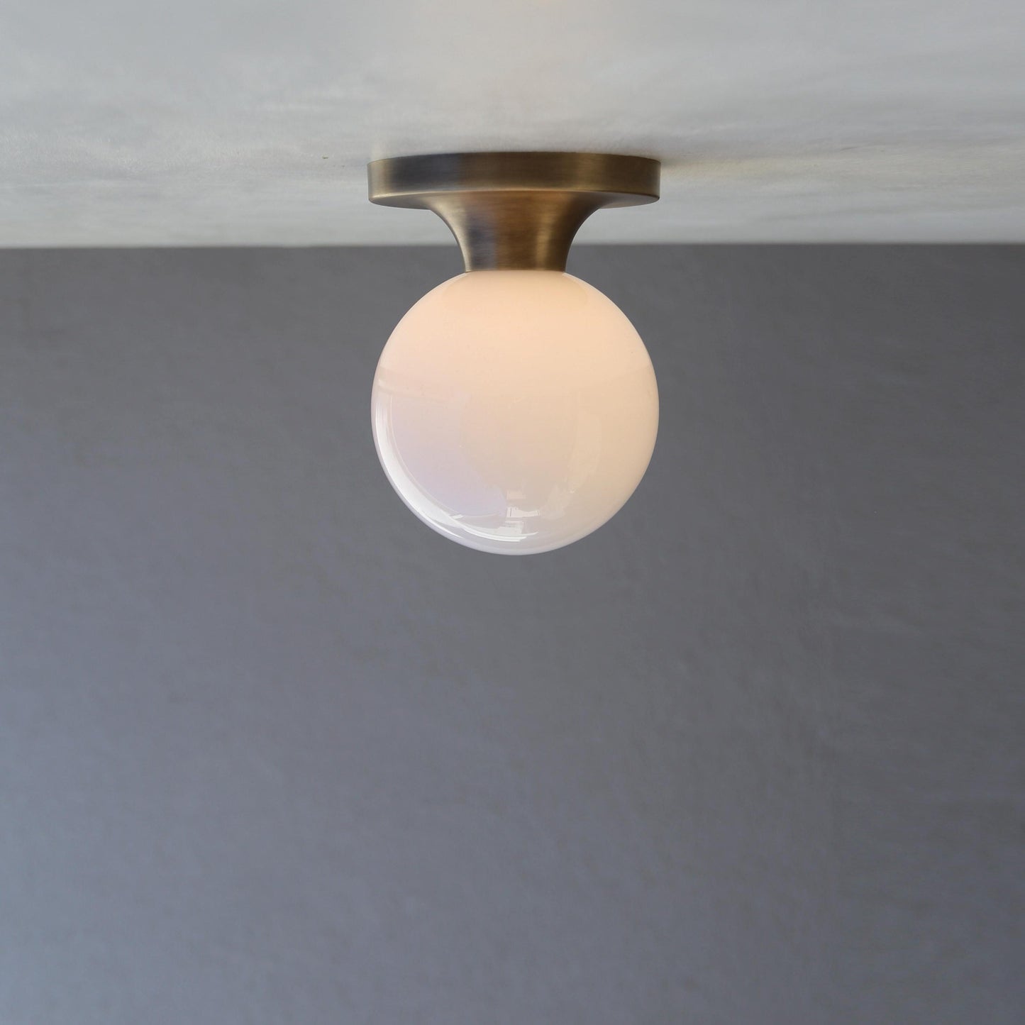 One-Light Globe Flush Mount Ceiling Light with 6-Inch Opal Shade