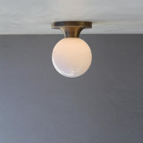 One-Light Globe Flush Mount Ceiling Light with 6-Inch Opal Shade