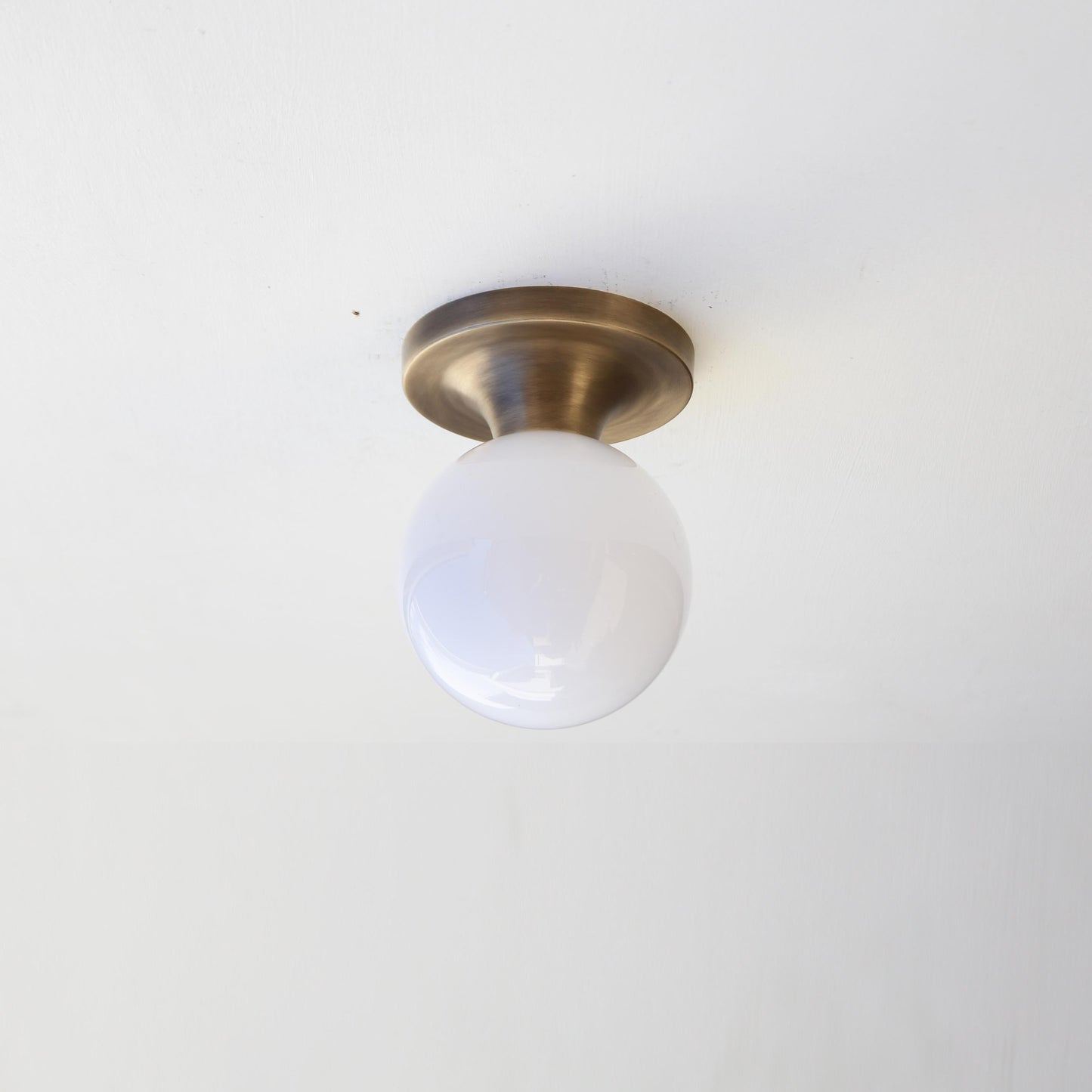 One-Light Globe Flush Mount Ceiling Light with 6-Inch Opal Shade