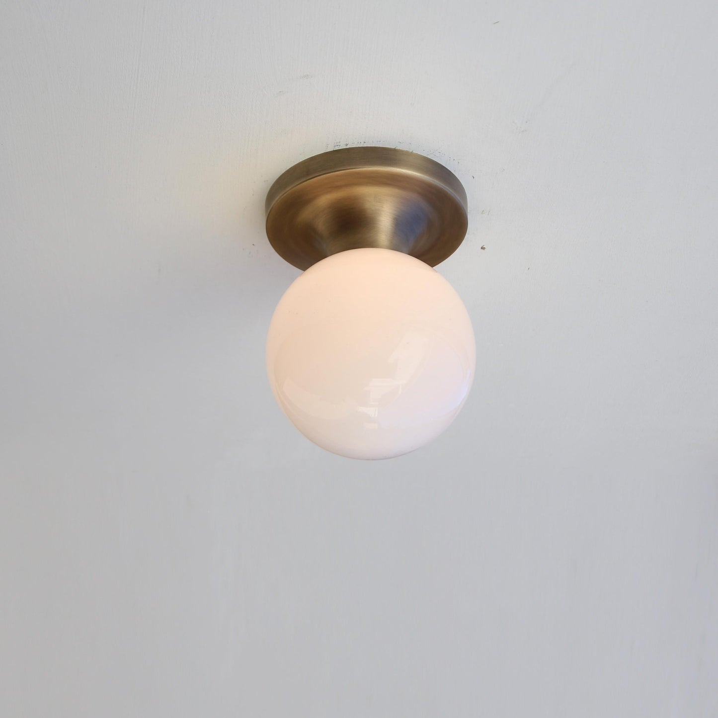 One-Light Globe Flush Mount Ceiling Light with 6-Inch Opal Shade