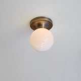One-Light Globe Flush Mount Ceiling Light with 6-Inch Opal Shade