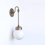 One-Light Gooseneck Rod Wall Sconce with Opal Globe