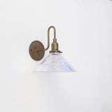 One-Light Gooseneck Wall Sconce with 10-Inch Ribbed Clear Glass Shade