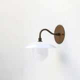 One-Light Gooseneck Wall Sconce with 8-Inch Opal Glass Shade