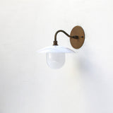 One-Light Gooseneck Wall Sconce with 8-Inch Opal Glass Shade