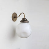 One-Light Gooseneck Wall Sconce with 8-Inch Opal Globe