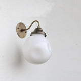 One-Light Gooseneck Wall Sconce with 8-Inch Opal Globe