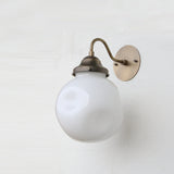 One-Light Gooseneck Wall Sconce with 8-Inch Opal Globe