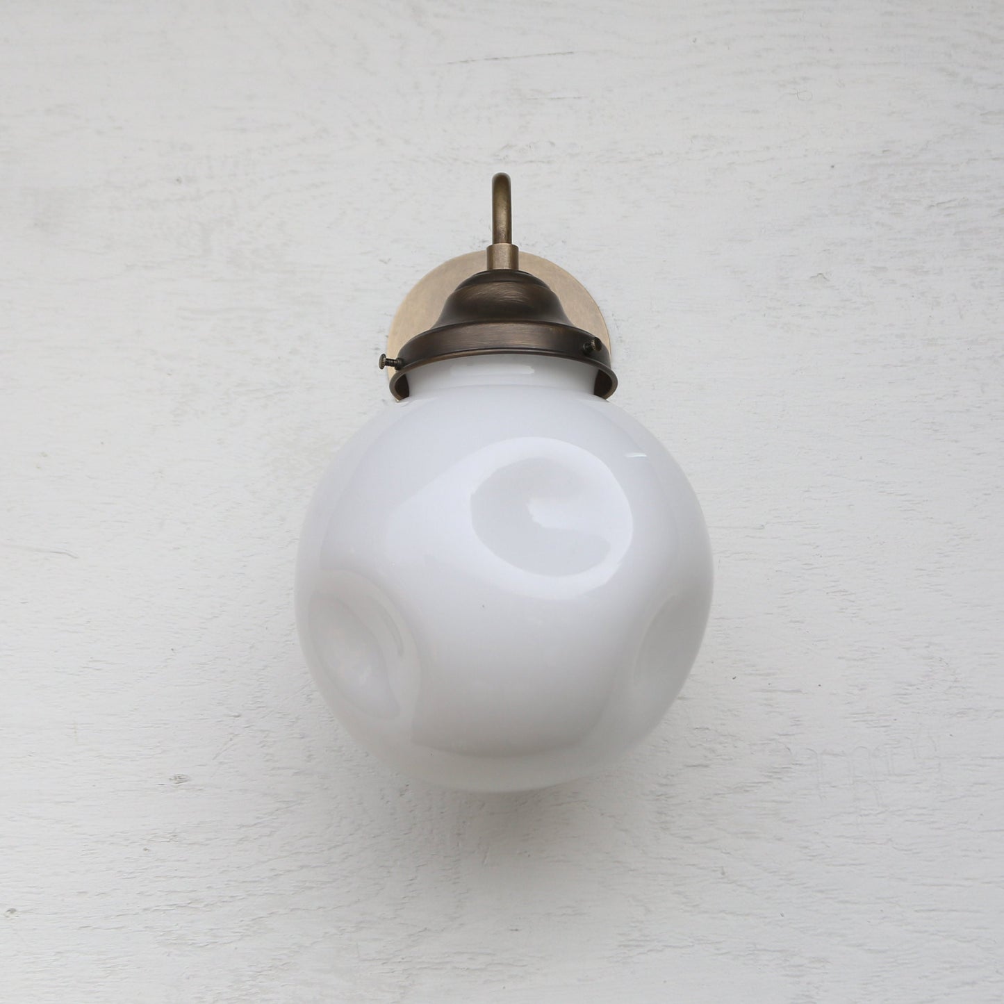 One-Light Gooseneck Wall Sconce with 8-Inch Opal Globe