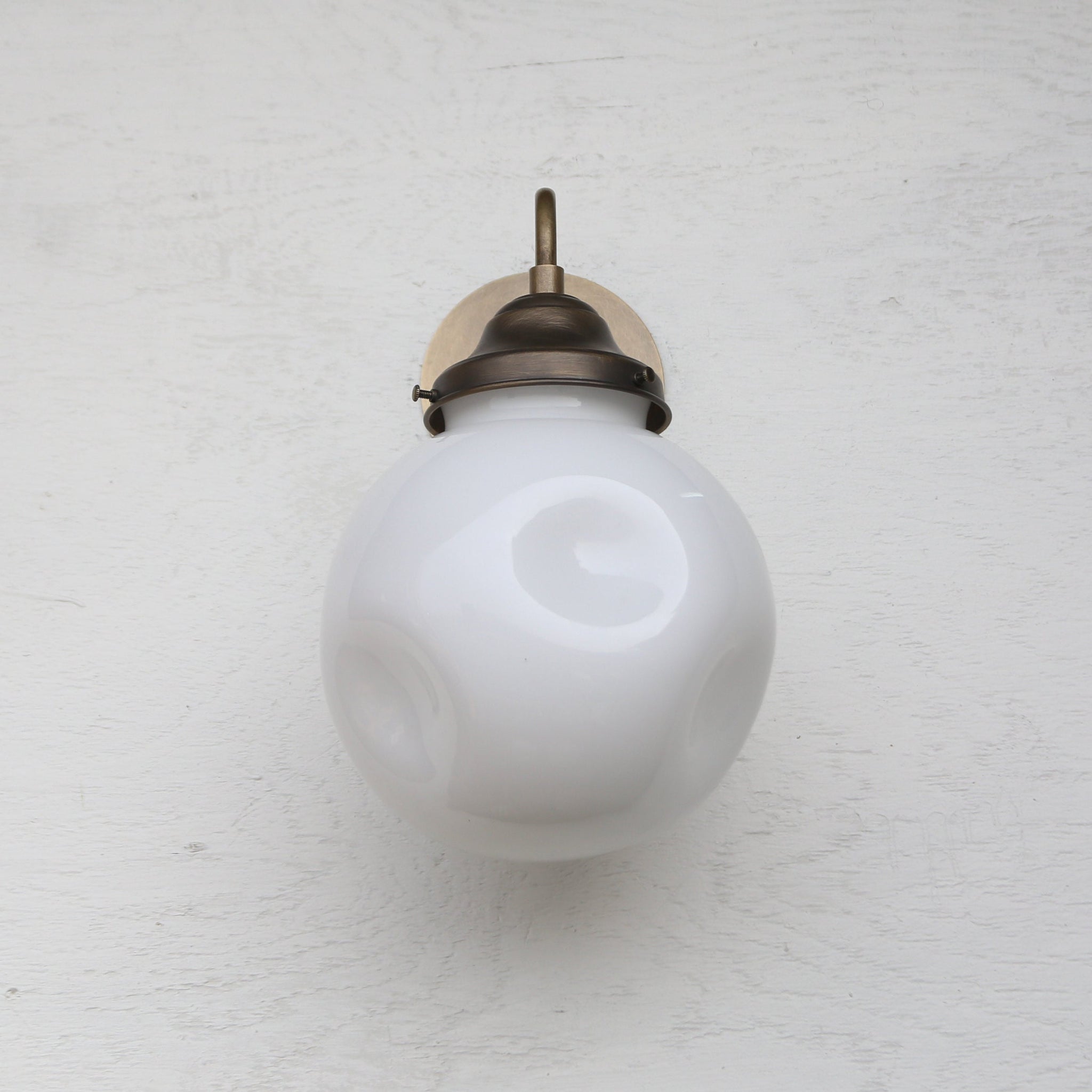 One-Light Gooseneck Wall Sconce with 8-Inch Opal Globe