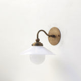 One-Light Gooseneck Wall Sconce with 9-Inch Opal Glass Shade
