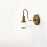 One-Light Gooseneck Wall Sconce with Flat Enamel Shade