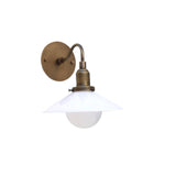 One-Light Gooseneck Wall Sconce with Opal Glass Cone Shade
