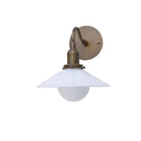 One-Light Gooseneck Wall Sconce with Opal Glass Cone Shade