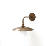 One-Light Gooseneck Wall Sconce with Opal Glass Cylinder