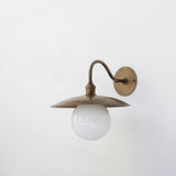 One-Light Gooseneck Wall Sconce with Round Glass Globe