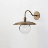 One-Light Gooseneck Wall Sconce with Round Glass Globe
