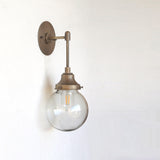 One-Light Gooseneck Wall Sconce with Smoked Glass Globe