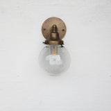 One-Light Gooseneck Wall Sconce with Smoked Glass Globe