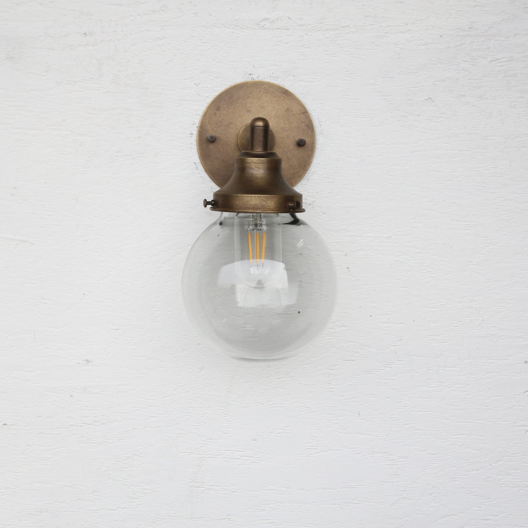 One-Light Gooseneck Wall Sconce with Smoked Glass Globe