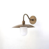 One-Light Gooseneck Wall Sconce with Twelve-Inch Brass Shade