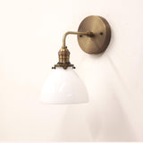 One-Light Industrial Wall Sconce with Opal Glass Dome
