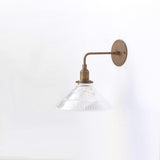 One-Light Industrial Wall Sconce with Ribbed Clear Glass Shade