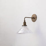 One-Light Industrial Wall Sconce with Ribbed Clear Glass Shade