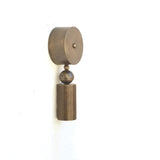 One-Light Long Cylinder Wall Sconce with Brass Ball Detail