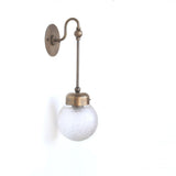 One-Light Long-Stem Diamond-Cut Glass Globe Wall Sconce