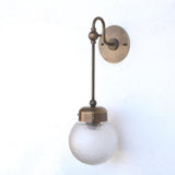 One-Light Long-Stem Diamond-Cut Glass Globe Wall Sconce