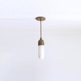One-Light Long Stem Pendant with Opal Glass Tube Shade