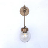 One-Light Long-Stem Smoked Glass Globe Wall Sconce