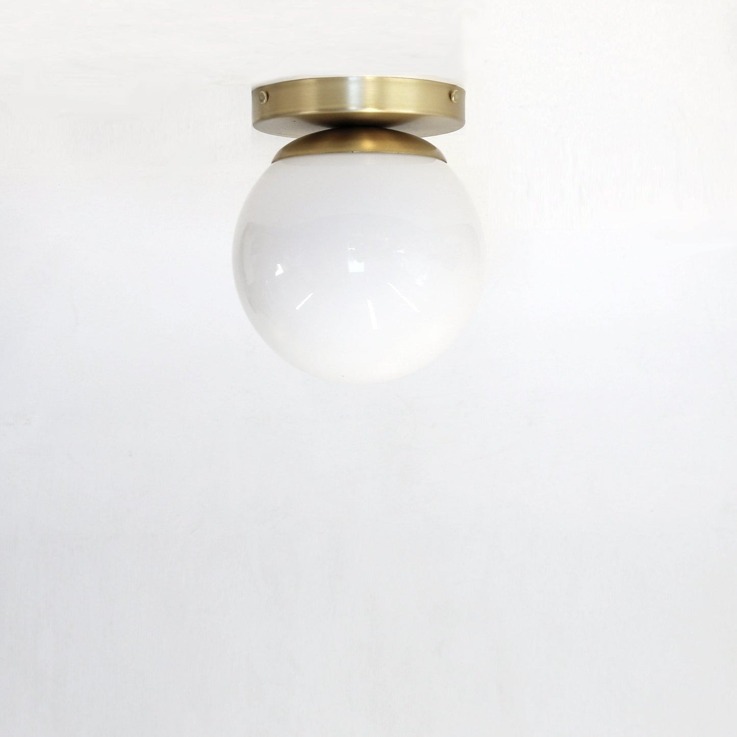 One-Light Milk Glass Globe Flush Mount Ceiling Light