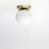 One-Light Milk Glass Globe Flush Mount Ceiling Light