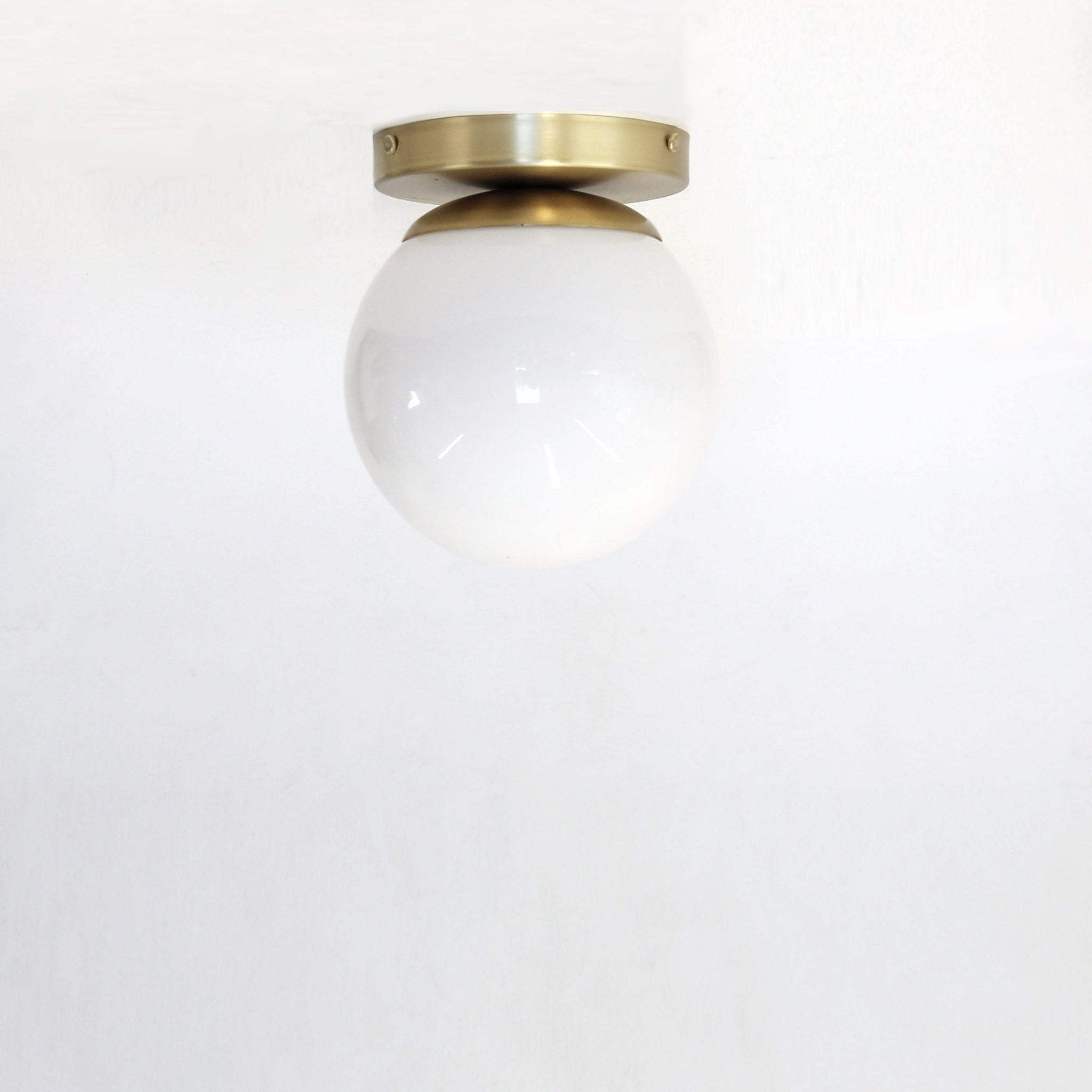 One-Light Milk Glass Globe Flush Mount Ceiling Light