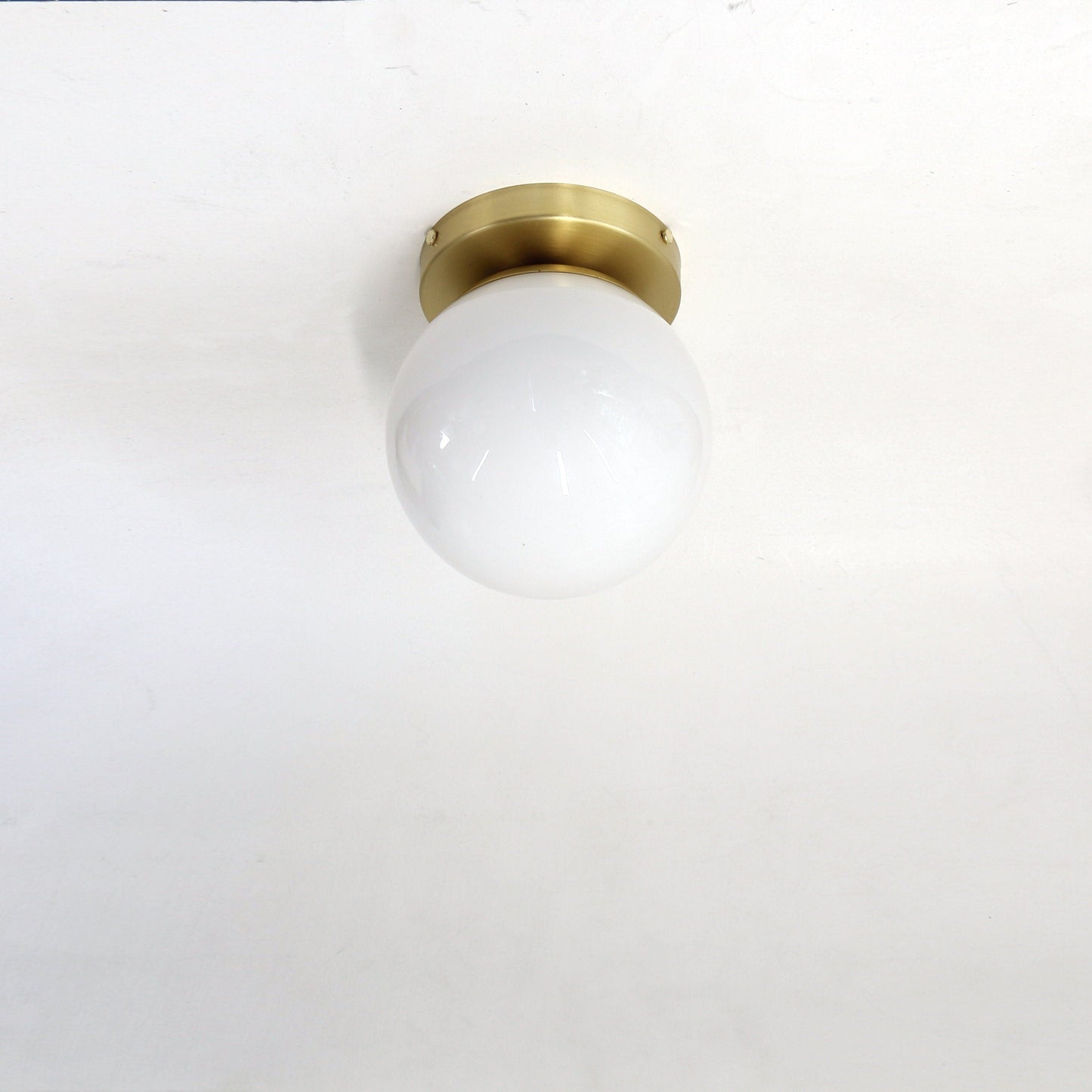 One-Light Milk Glass Globe Flush Mount Ceiling Light