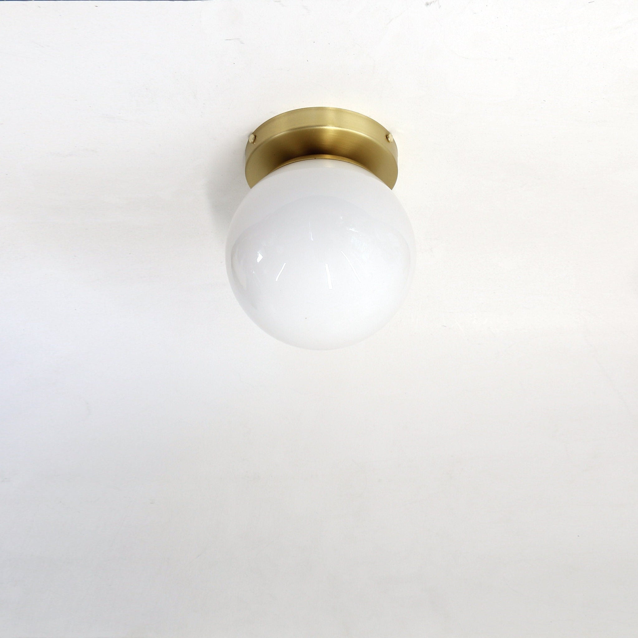 One-Light Milk Glass Globe Flush Mount Ceiling Light