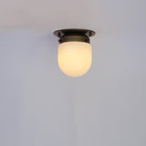 One-Light Mini Glass Shade Flush Mount Ceiling Light