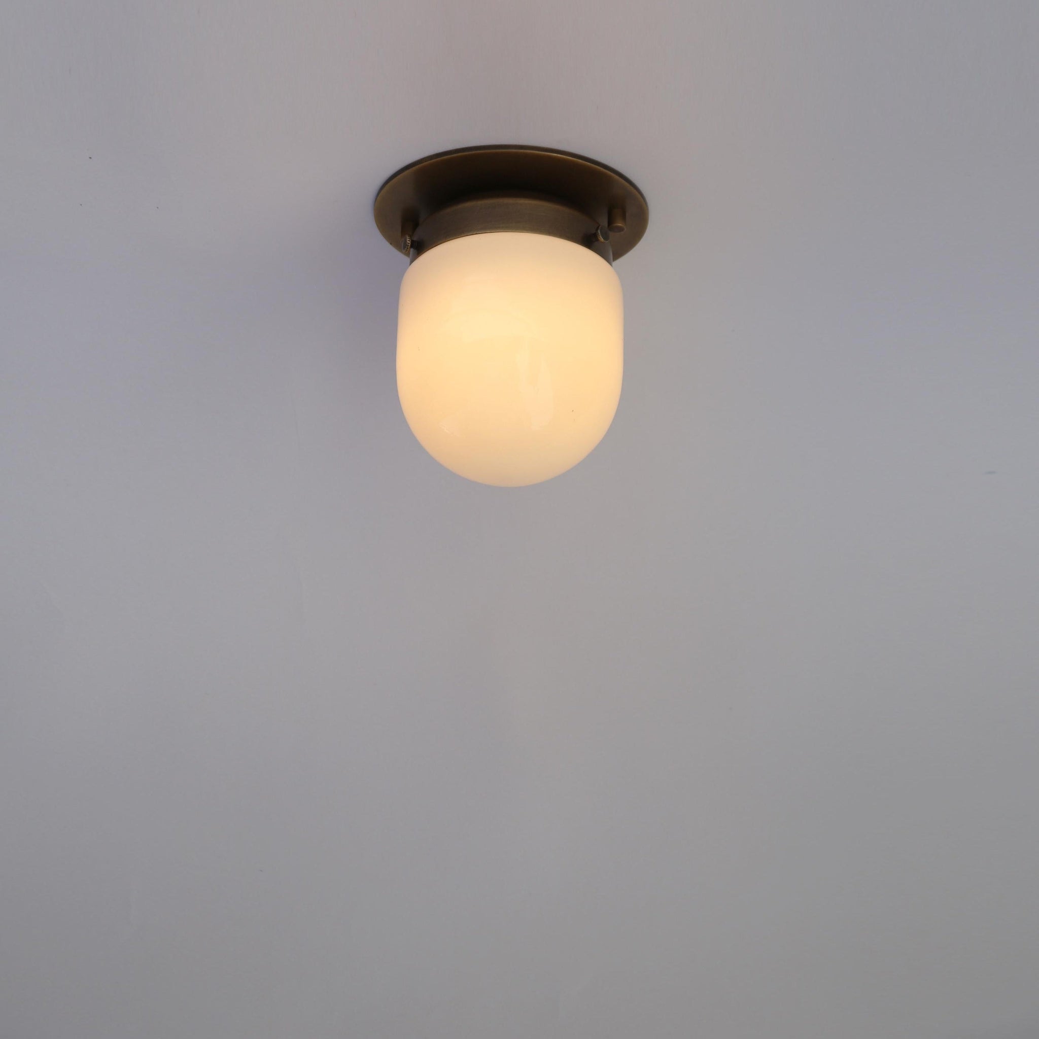 One-Light Mini Glass Shade Flush Mount Ceiling Light