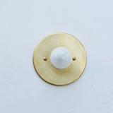 One-Light Minimal Brass Wall or Ceiling Light with Exposed Bulb
