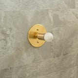 One-Light Minimal Brass Wall or Ceiling Light with Exposed Bulb