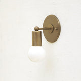 One-Light Minimal Brass Wall Sconce with Angled Socket