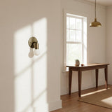 One-Light Minimal Brass Wall Sconce with Angled Socket