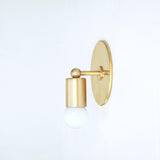 One-Light Minimal Brass Wall Sconce with Angled Socket