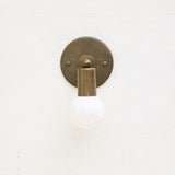 One-Light Minimal Brass Wall Sconce with Angled Socket