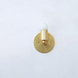 One-Light Minimal Brass Wall Sconce with Angled Socket